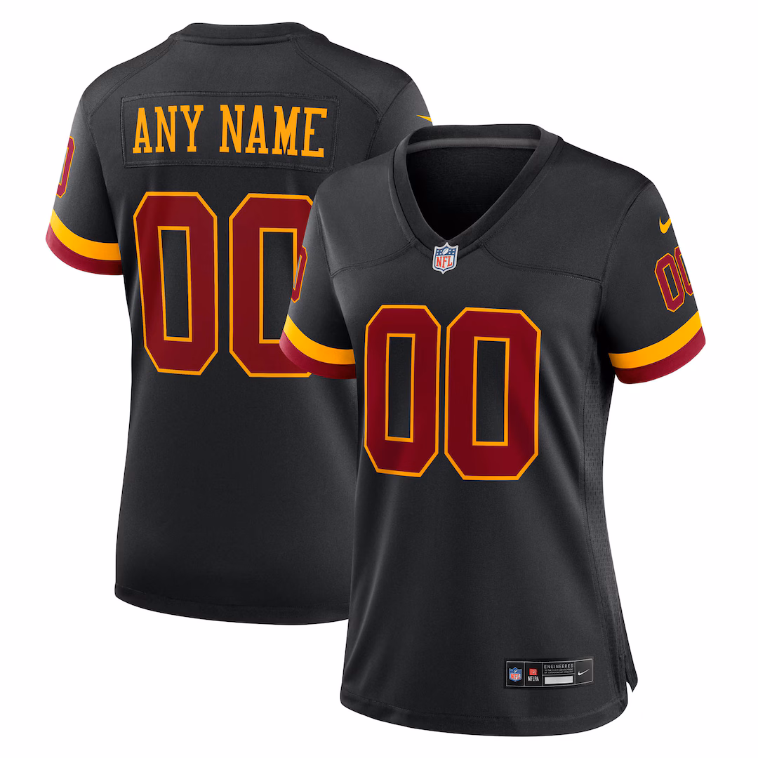 Women's Washington Commanders Nike Black Hail Raiser Alternate Custom Game Jersey - Ujersey