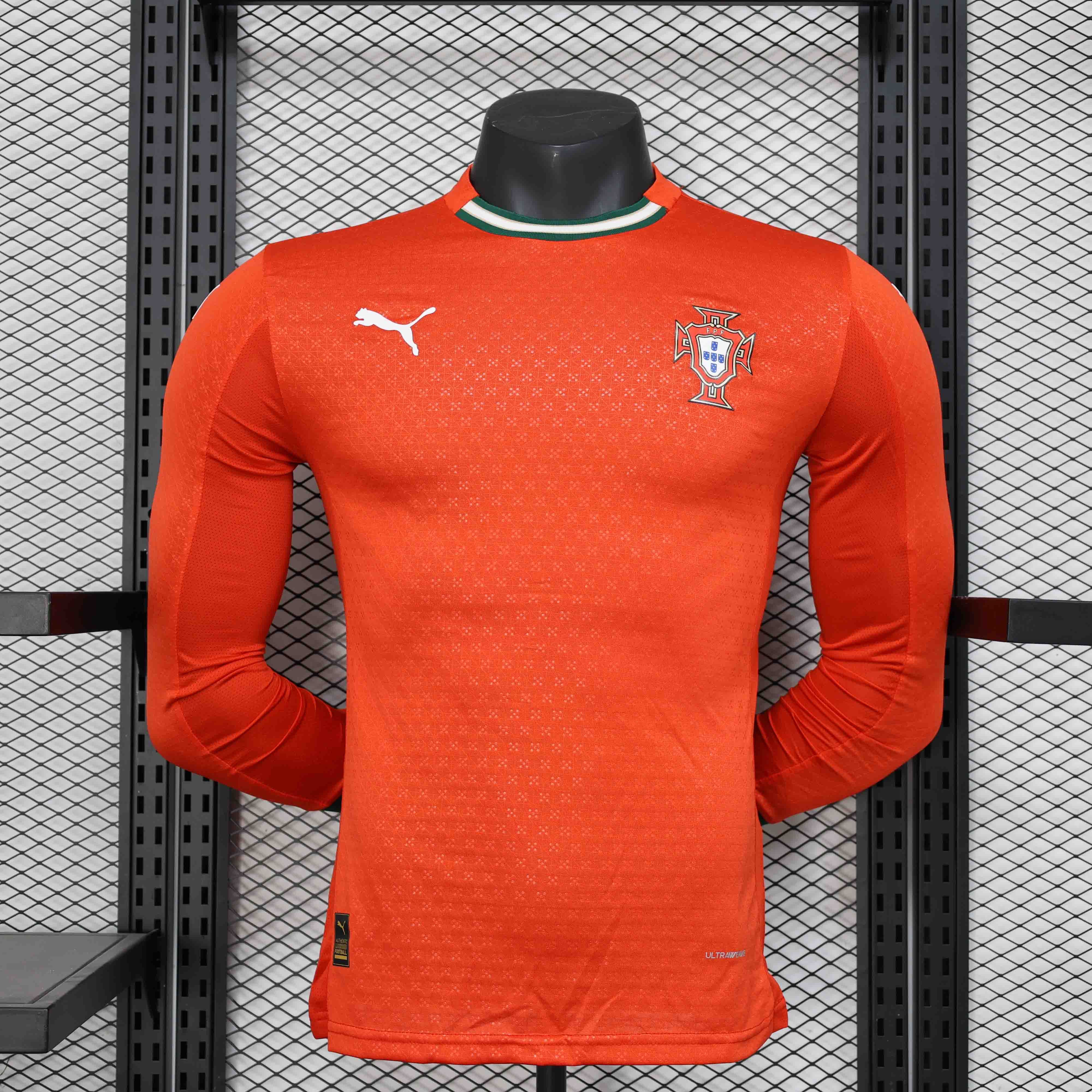 Portugal Soccer Jersey Home Long Sleeve Shirt 2025 - Ujersey NHL