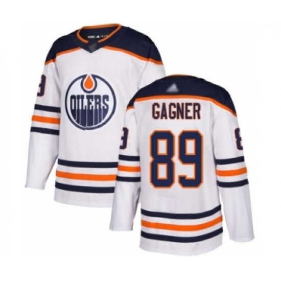 Men's Edmonton Oilers #89 Sam Gagner Authentic White Away Hockey Jersey