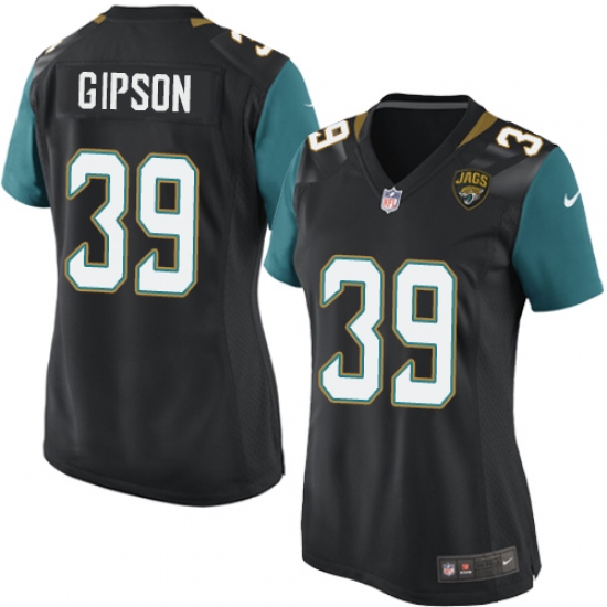 Women's Nike Jacksonville Jaguars #39 Tashaun Gipson Game Black Alternate NFL Jersey - Ujersey
