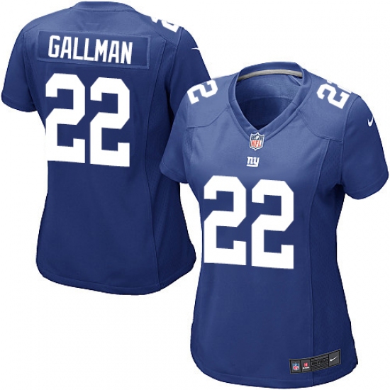 Women's Nike New York Giants #22 Wayne Gallman Game Royal Blue Team Color NFL Jersey - Ujersey
