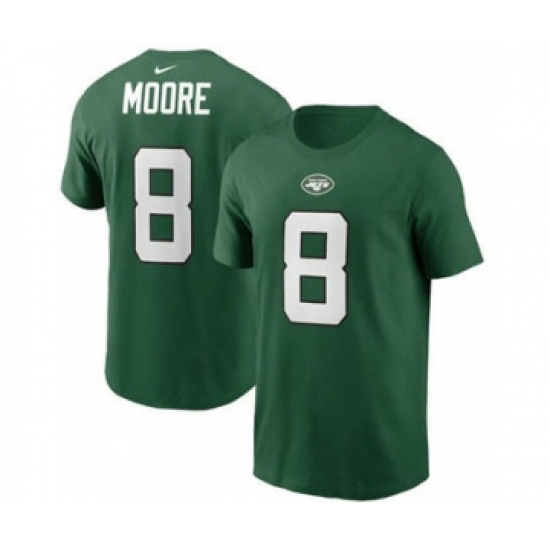 Men's New York Jets #8 Elijah Moore 2021 Green Football Draft First Round Pick Player Name & Number Football T-Shirt - Ujersey