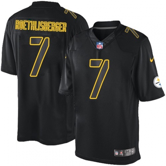 Men's Nike Pittsburgh Steelers #7 Ben Roethlisberger Limited Black Impact NFL Jersey - Ujersey