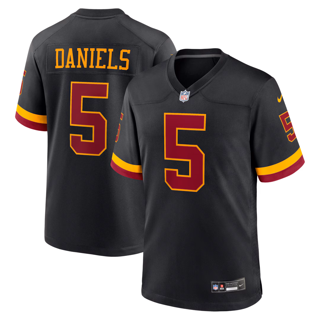 Hail Raiser Men's Washington Commanders Jayden Daniels Nike Black Alternate Game Jersey