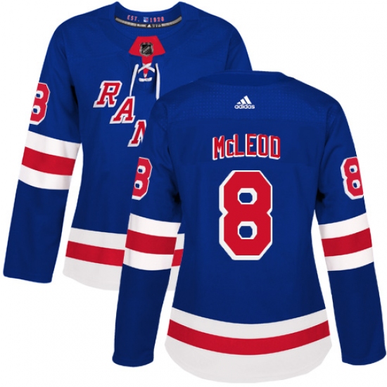 Women's Adidas New York Rangers #8 Cody McLeod Authentic Royal Blue Home NHL Jersey - Ujersey