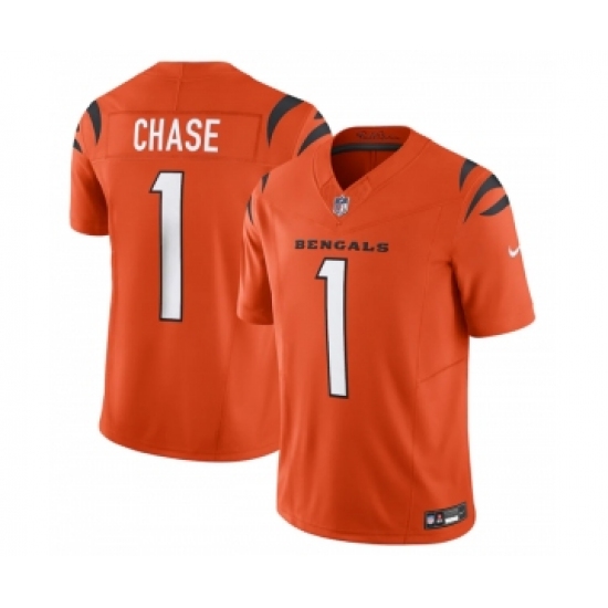 Men's Cincinnati Bengals #1 Ja'Marr Chase Orange 2023 F.U.S.E. Vapor Untouchable Limited Stitched Jersey - Ujersey