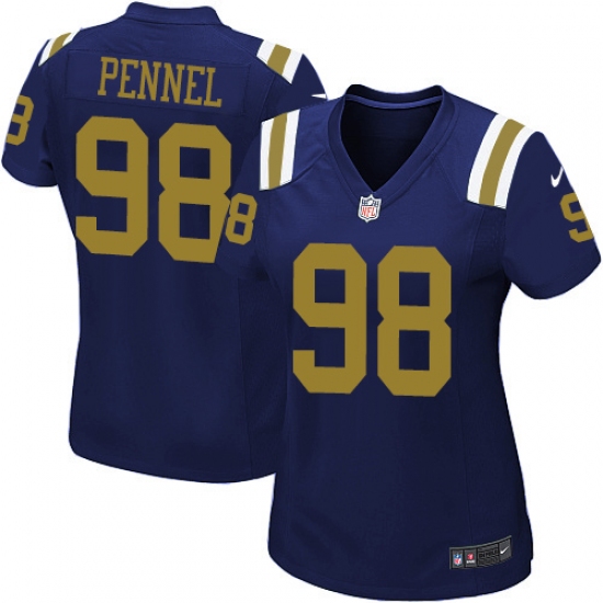 Women's Nike New York Jets #98 Mike Pennel Elite Navy Blue Alternate NFL Jersey - Ujersey