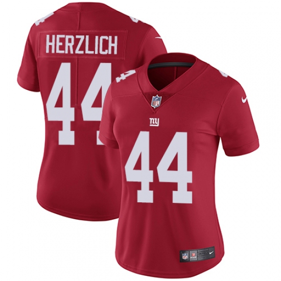 Women's Nike New York Giants #44 Mark Herzlich Elite Red Alternate NFL Jersey - Ujersey