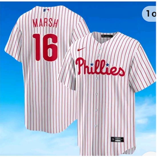 Men's Philadelphia Phillies #16 Mars Nike White Replica Player Jersey