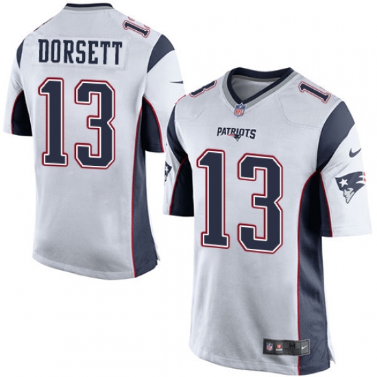 Men's Nike New England Patriots #13 Phillip Dorsett Game White NFL Jersey - Ujersey