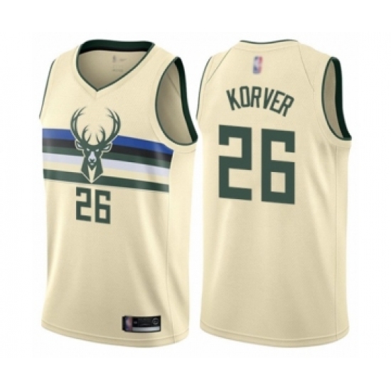 Women's Milwaukee Bucks #26 Kyle Korver Swingman Cream Basketball Jersey - City Edition - Ujersey