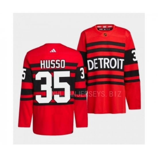 Men's Detroit Red Wings 2022 Reverse Retro 2.0 #35 Ville Husso Red Authentic Pro Jersey - Ujersey