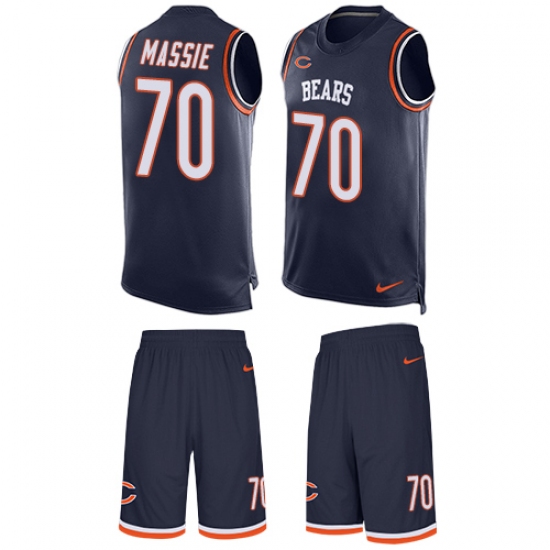 Men's Nike Chicago Bears #70 Bobby Massie Limited Navy Blue Tank Top Suit NFL Jersey - Ujersey