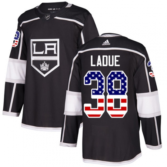 Youth Adidas Los Angeles Kings #38 Paul LaDue Authentic Black USA Flag Fashion NHL Jersey - Ujersey