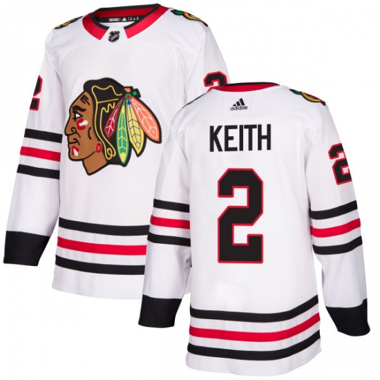 Youth Adidas Chicago Blackhawks #2 Duncan Keith Authentic White Away NHL Jersey - Ujersey
