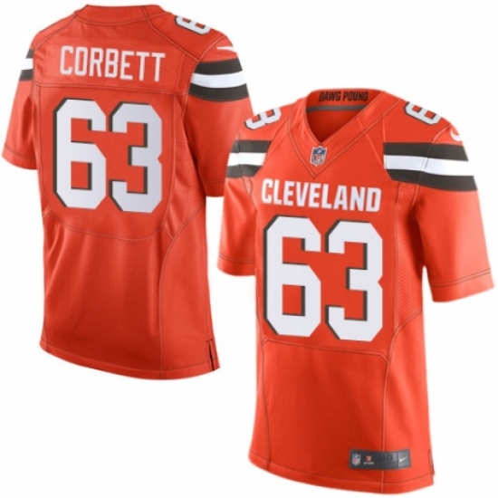 Men's Nike Cleveland Browns #63 Austin Corbett Elite Orange Alternate NFL Jersey - Ujersey