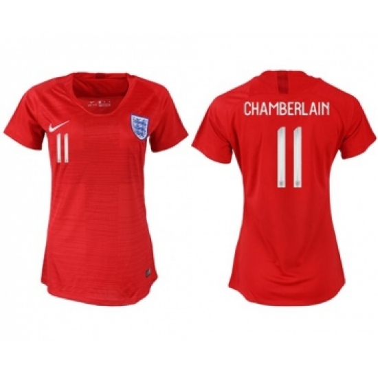 Women's England #11 Chamberlain Away Soccer Country Jersey