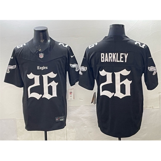 Men's Philadelphia Eagles #26 Saquon Barkley Black 2025 F.U.S.E. 'Gothic Philly Edition' Vapor Limited Stitched Football Jersey - Ujersey