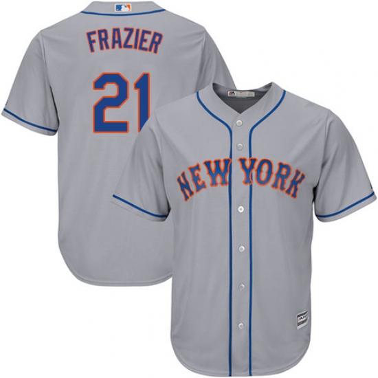 Men's Majestic New York Mets #21 Todd Frazier Replica Grey Road Cool Base MLB Jersey - Ujersey