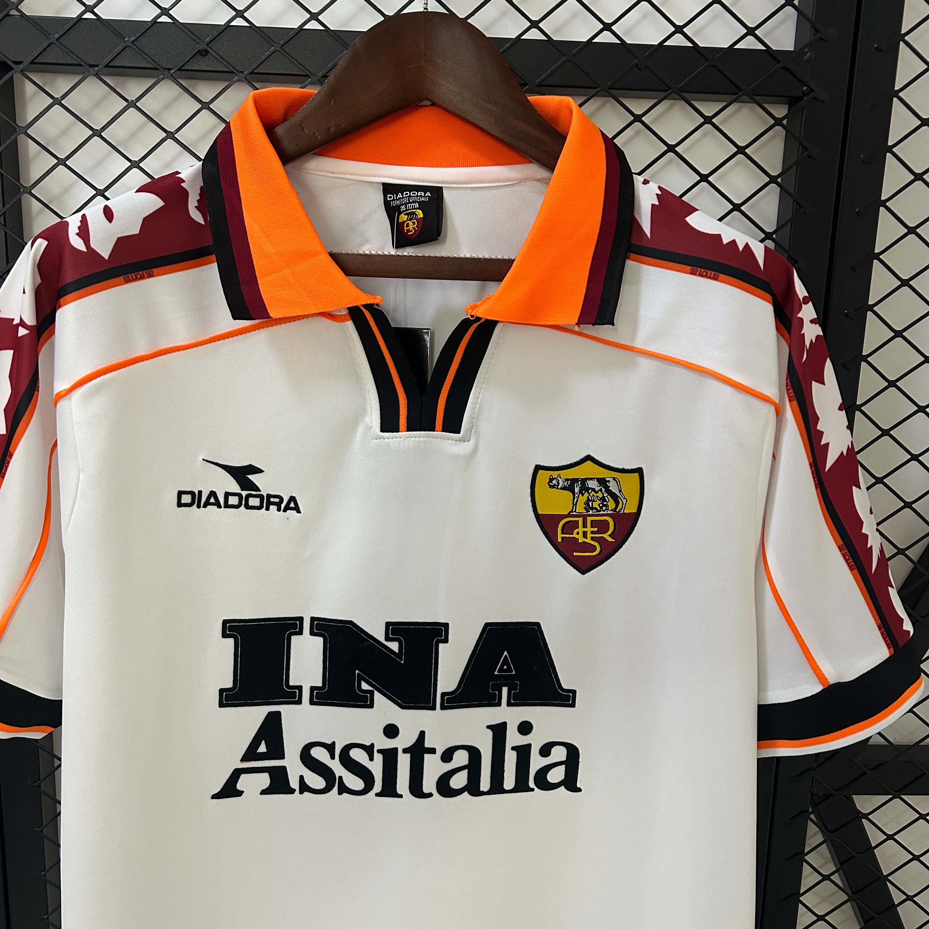 Roma Retro Soccer Jersey Away Custom Shirt 1998/99 - Ujersey NHL