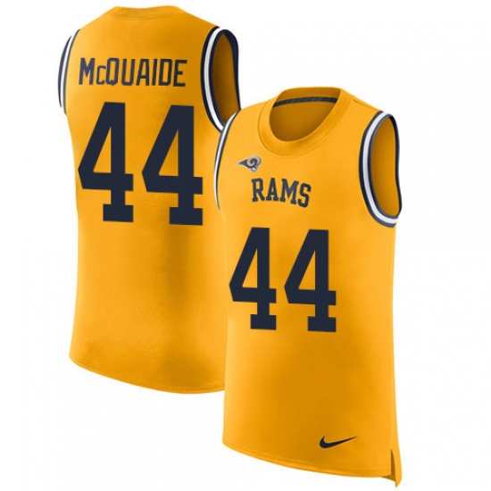 Men's Nike Los Angeles Rams #44 Jacob McQuaide Limited Gold Rush Player Name & Number Tank Top NFL Jersey - Ujersey
