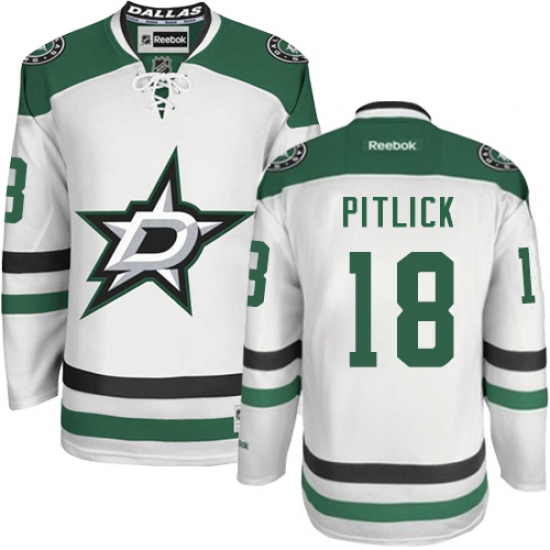 Youth Reebok Dallas Stars #18 Tyler Pitlick Authentic White Away NHL Jersey - Ujersey