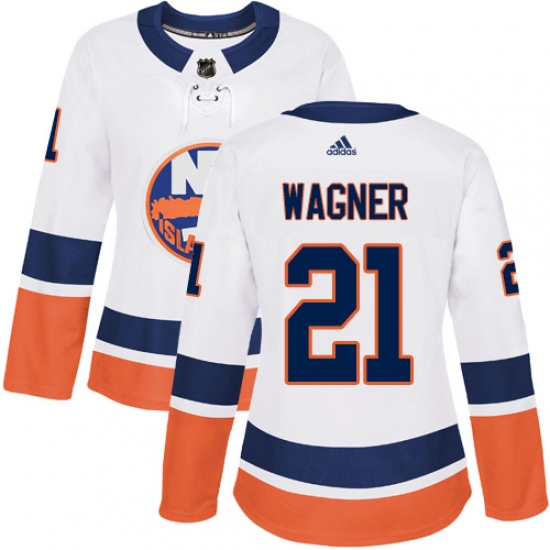 Women's Adidas New York Islanders #21 Chris Wagner Authentic White Away NHL Jersey - Ujersey
