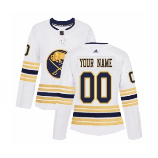 Women's Buffalo Sabres Customized Authentic White 50th Season Hockey Jersey