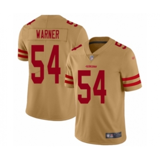 Women's San Francisco 49ers #54 Fred Warner Limited Gold Inverted Legend Football Jersey - Ujersey