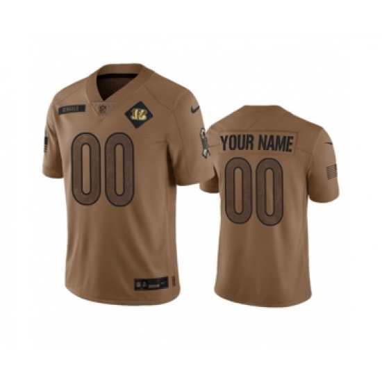 Men's Nike Cincinnati Bengals Active Player Custom 2023 Brown Salute To Service Limited Football Stitched Jersey - Ujersey
