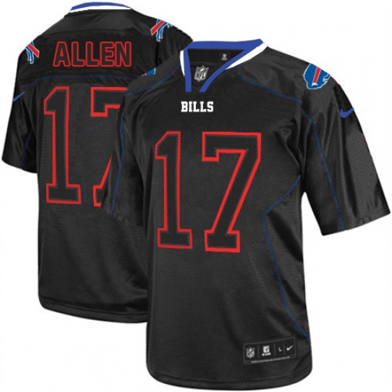 Men's Nike Buffalo Bills #17 Josh Allen Elite Lights Out Black NFL Jersey