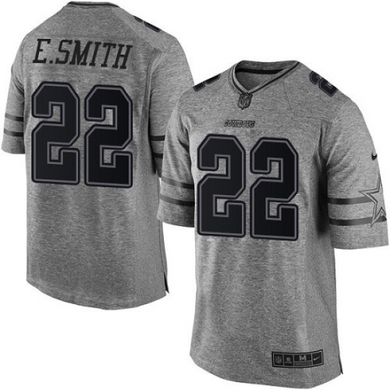 Men's Nike Dallas Cowboys #22 Emmitt Smith Limited Gray Gridiron NFL Jersey - Ujersey