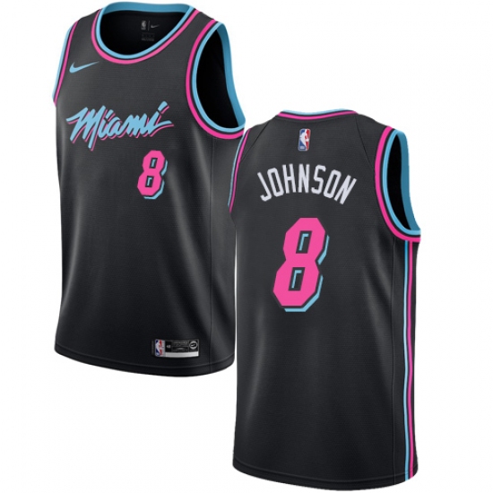 Men's Nike Miami Heat #8 Tyler Johnson Swingman Black NBA Jersey - City Edition - Ujersey
