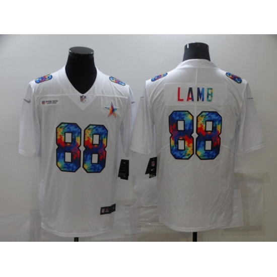 Men's Dallas Cowboys #88 CeeDee Lamb White Rainbow Version Nike Limited Jersey - Ujersey