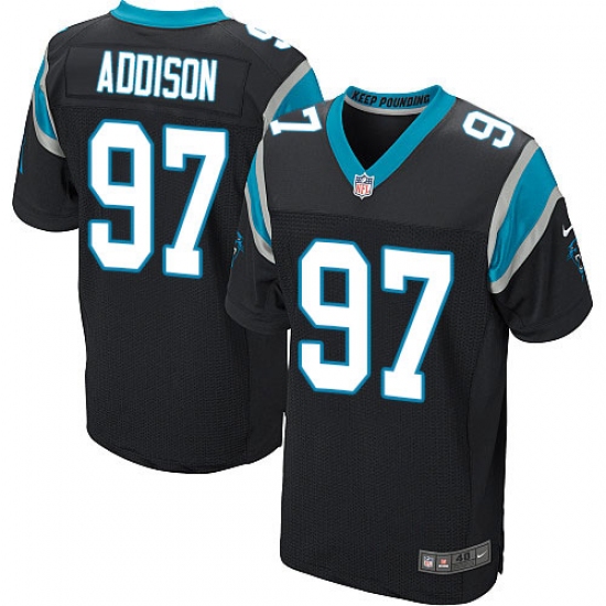 Men's Nike Carolina Panthers #97 Mario Addison Elite Black Team Color NFL Jersey - Ujersey