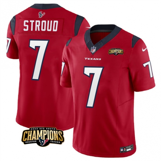 Men's Houston Texans #7 C.J. Stroud Red 2023 F.U.S.E. AFC South Champions Vapor Untouchable Limited Football Stitched Jersey