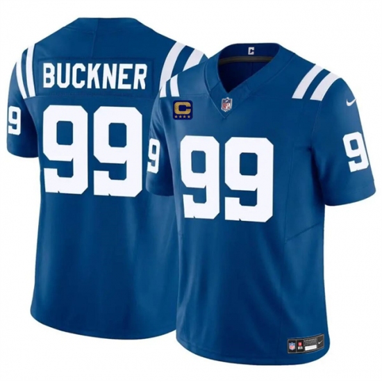 Men's Indianapolis Colts #99 DeForest Buckner Blue 2024 F.U.S.E. With 4-Star C Vapor Limited Stitched Football Jersey - Ujersey
