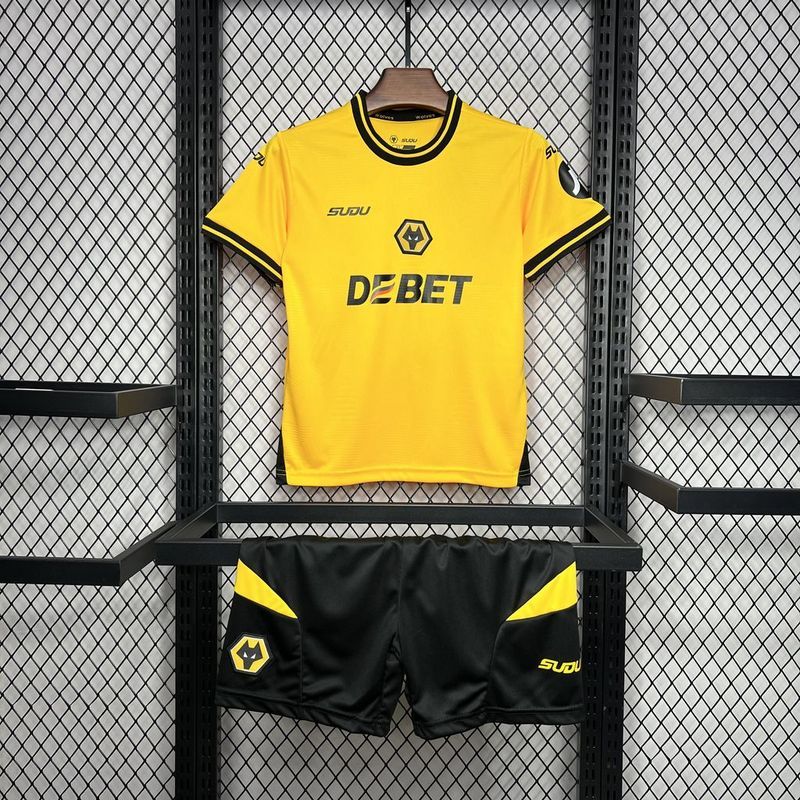 Wolves Football Jersey Home Kids Kit Jersey+Shorts 2024/25 - U-jersey
