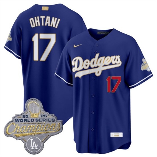 Men's Los Angeles Dodgers #17 Shohei Ohtani Royal 2026 Alternate Gold Collection Stadium Stitched Baseball Jersey - Ujersey