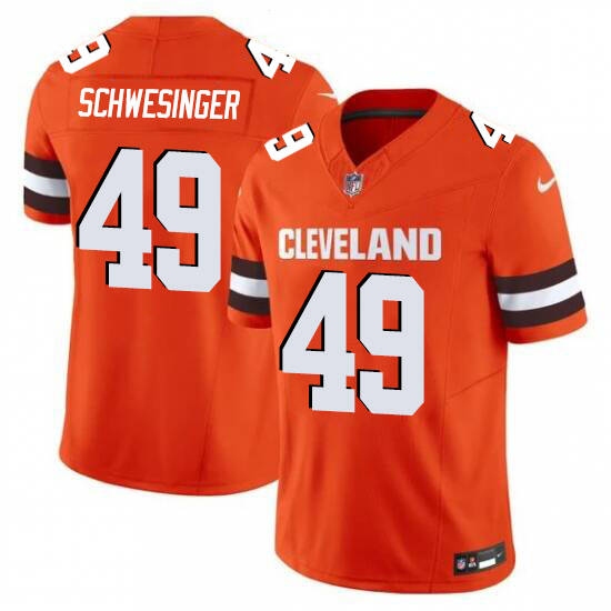 Men's Cleveland Browns #49 Carson Schwesinger Orange 2025 F.U.S.E. Vapor Limited Football Stitched Jersey - Ujersey