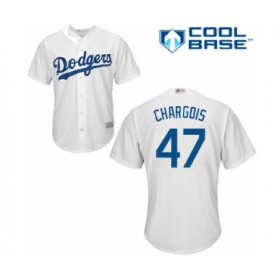Youth Los Angeles Dodgers #47 J.T. Chargois Authentic White Home Cool Base Baseball Player Jersey - Ujersey