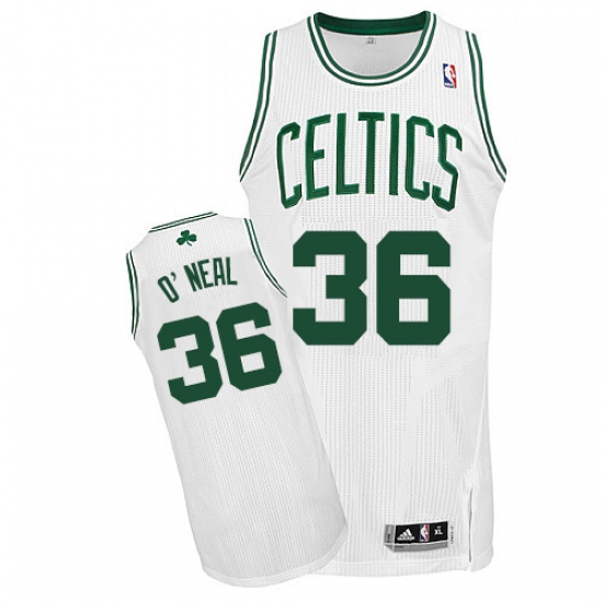 Men's Adidas Boston Celtics #36 Shaquille O'Neal Authentic White Home NBA Jersey - Ujersey