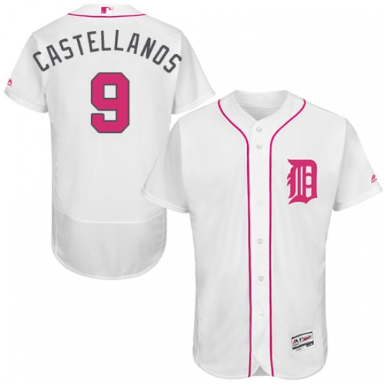 Men's Majestic Detroit Tigers #9 Nick Castellanos Authentic White 2016 Mother's Day Fashion Flex Base MLB Jersey - Ujersey
