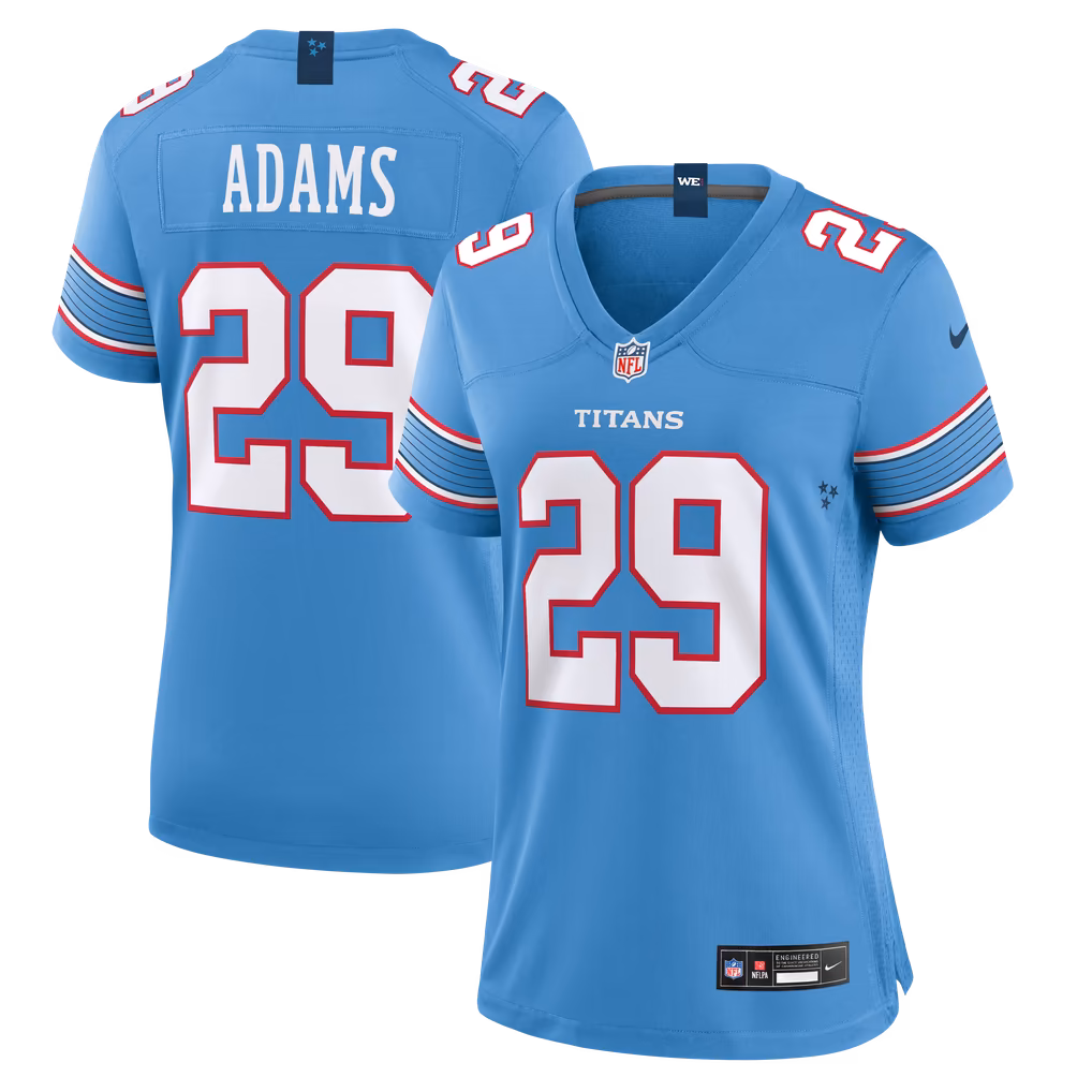 Women's Tennessee Titans Tony Adams Nike Light Blue Team Game Jersey