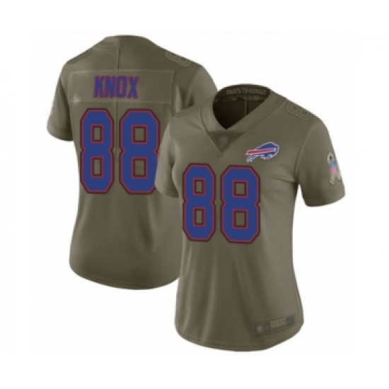 Women's Buffalo Bills #88 Dawson Knox Limited Olive 2017 Salute to Service Football Jersey - Ujersey