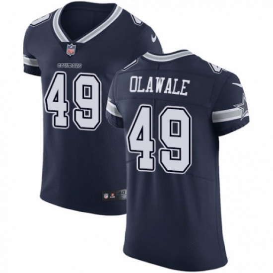Men's Nike Dallas Cowboys #49 Jamize Olawale Navy Blue Team Color Vapor Untouchable Elite Player NFL Jersey - Ujersey