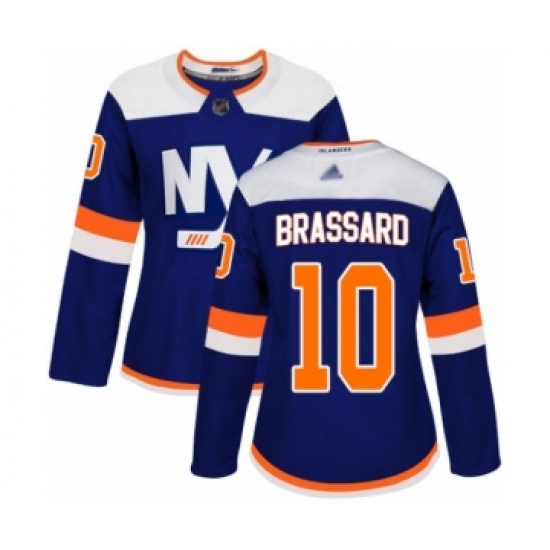 Women's New York Islanders #10 Derick Brassard Authentic Blue Alternate Hockey Jersey - Ujersey