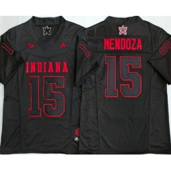 Men's Indiana Hoosiers #15 Fernando Mendoza Limited Black Alternate Fashion College Football Jersey - Ujersey