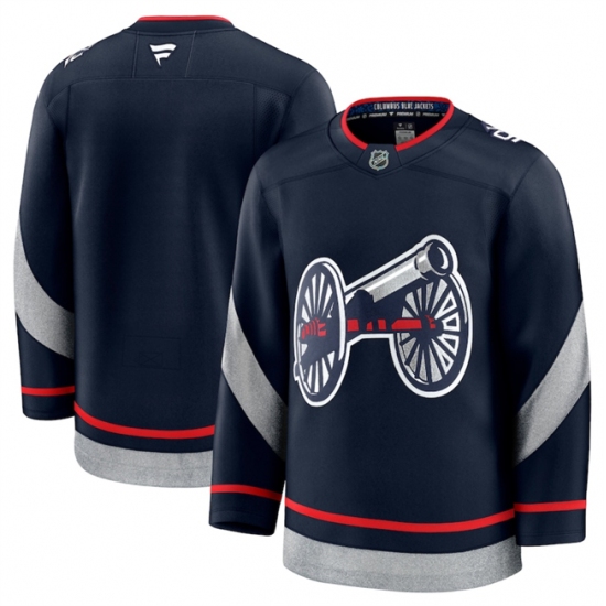 Men's Columbus Blue Jackets Blank Navy 2024-25 Stitched Hockey Jersey - Ujersey