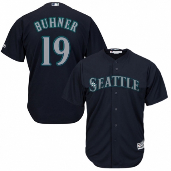 Youth Majestic Seattle Mariners #19 Jay Buhner Replica Navy Blue Alternate 2 Cool Base MLB Jersey - Ujersey